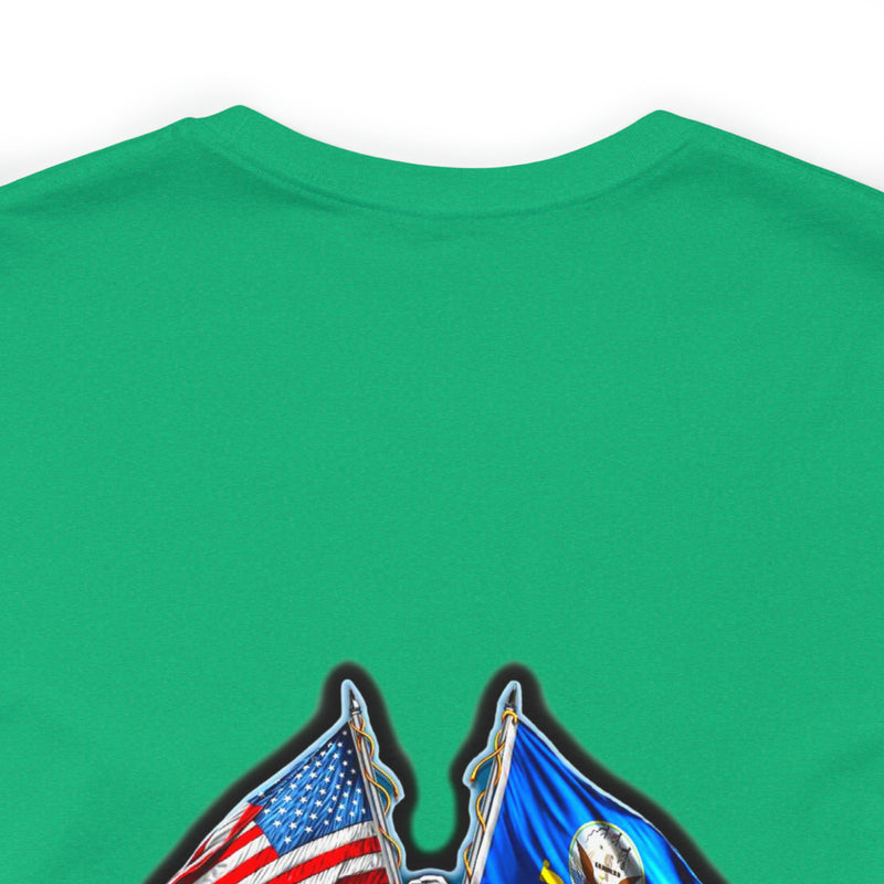 Navigating Strength and Courage: Military T-Shirt with 'New Double Flag Eagle U.S. NAVY' Design
