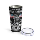 Gratitude and Respect: 20oz Black Military Design Tumbler - Honoring Your Bravery and Dedication