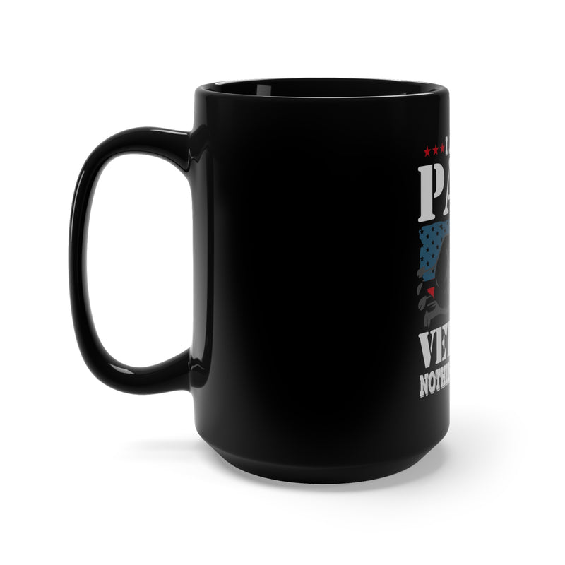 Fearless Dad, Papa, and Veteran: 15oz Military Design Black Mug - Embracing Strength and Courage