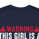 Fierce and Fiery: Military Design T-Shirt - 'Warning: This Girl is a Smoking Hot Veteran and Can Protect Herself!'