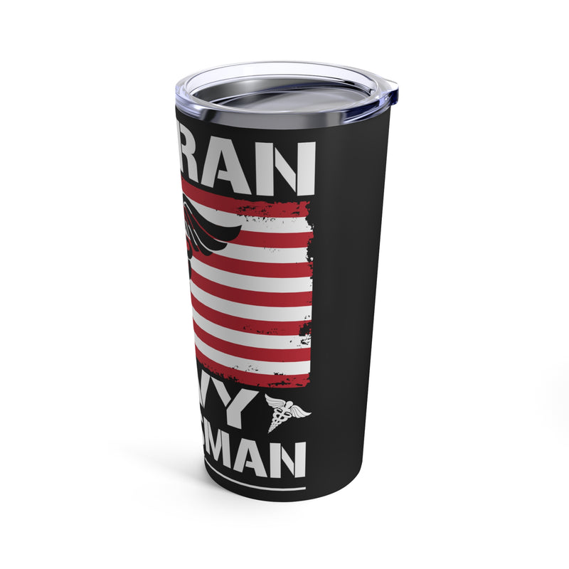 Veteran Navy Corpsman: 20oz Military Design Tumbler - Black Background Edition