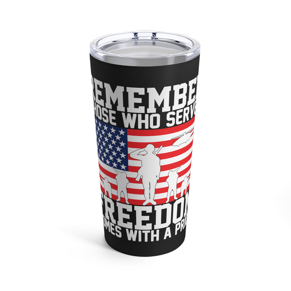 Honoring the Brave: 20oz Military Design Tumbler - Remembering Those Who Served for Freedom