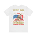 Bold and Patriotic: Military Glory T-Shirt with Striking Rainbow Design