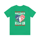 Father's Pride: 'He is Not Just a Soldier, He is My Son' Military Design T-Shirt - Proud Army Dad