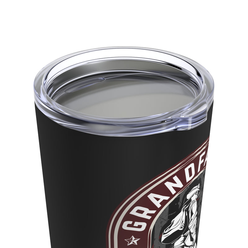 Legendary Grandfather: 20oz Military Design Tumbler with Black Background