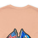 Navigating Strength and Courage: Military T-Shirt with 'New Double Flag Eagle U.S. NAVY' Design