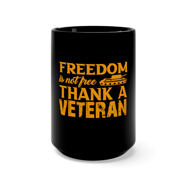 Thank a Veteran: Military Design Black Mug - 15oz
