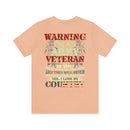 Embodying Strength and Service: Military T-Shirt with 'Warning: I'm an Army Veteran' Design