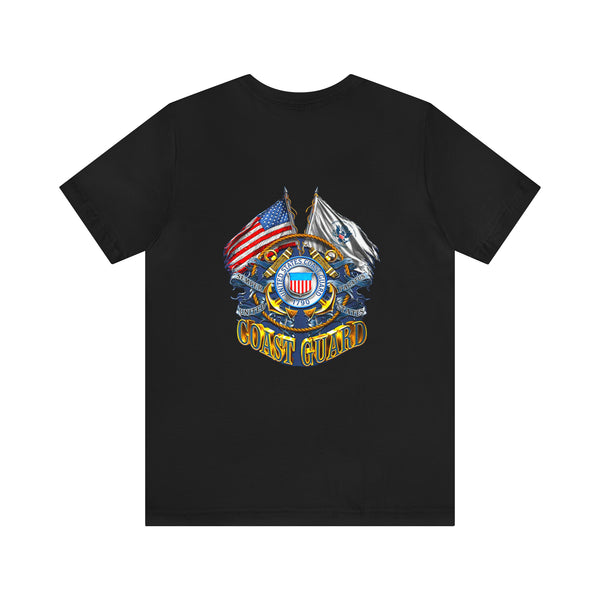 Guardians of the Coast: Military T-Shirt with 'Double Flag Coast Guard' Design