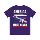 America Must Never Forget: Military Design T-Shirt Honoring Sacrifices