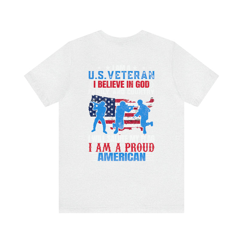 U.S. Veteran Pride T-Shirt: 'God, Family, Country' Military Design