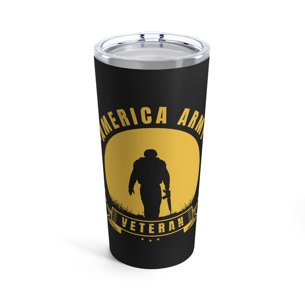 America's Finest: 20oz Black Military Design Tumbler - Army Veteran
