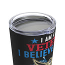 Proud American U.S. Veteran - 20oz Military Design Tumbler with Black Background