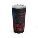 Proud Army Family: 20oz Military Design Tumbler, Showcasing Unyielding Support