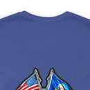 Navigating Strength and Courage: Military T-Shirt with 'New Double Flag Eagle U.S. NAVY' Design