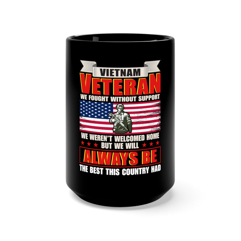 Proud Vietnam Veteran: 15oz Military Design Black Mug - Honoring the Unsung Heroes of Our Nation!