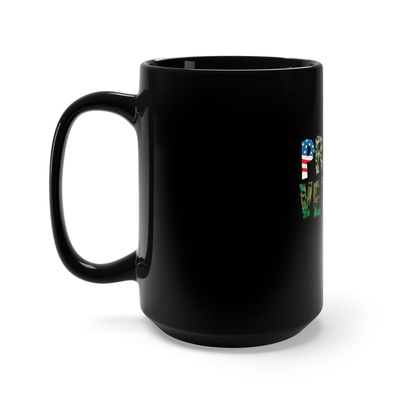 Display Your Pride with the 15oz Military Design Black Mug: Proud Veteran Edition