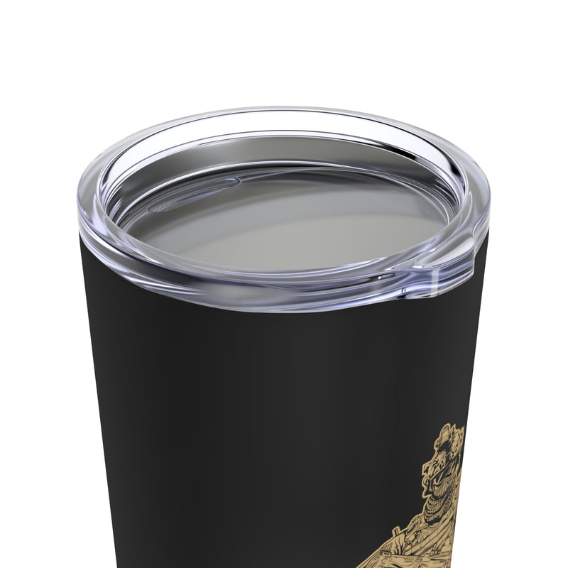 Classic Tribute: 20oz Military Design Tumbler - US Army Emblem on Black Background