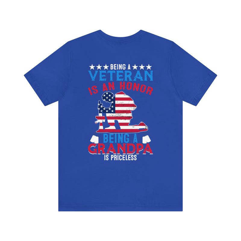 Honored Veteran, Priceless Grandpa: Military Design T-Shirt Celebrating Legacy