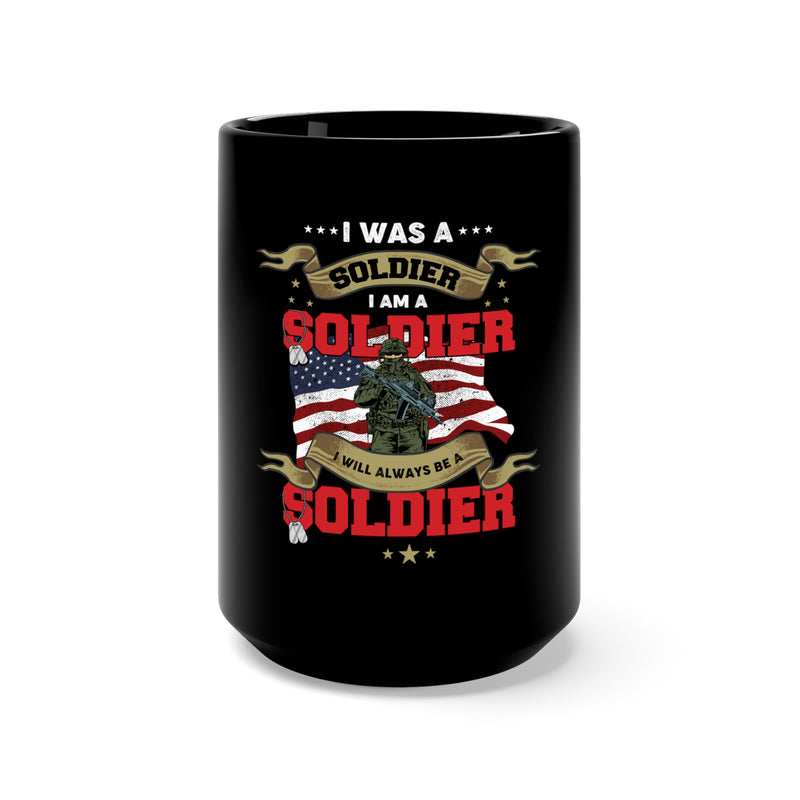 Eternal Soldier: 15oz Military Design Black Mug for the Unwavering Warriors