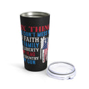 Proud Defender: 20oz Black Military Design Tumbler - Faith, Family, Liberty, Flag, Country, and Gun