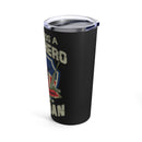 Unsung Heroes: 20oz Military Design Tumbler - 'Who Needs a Superhero?' Veteran Tribute on Black Background