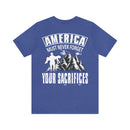 America Must Never Forget: Military Design T-Shirt Honoring Sacrifices