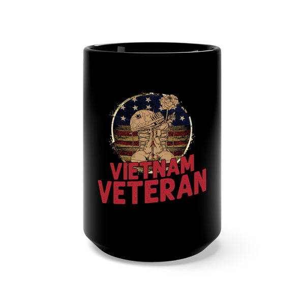 Honoring Service: 15oz Black Mug with Military Design - 'Vietnam Veteran