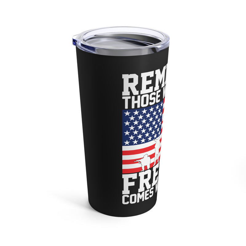 Honoring the Brave: 20oz Military Design Tumbler - Remembering Those Who Served for Freedom