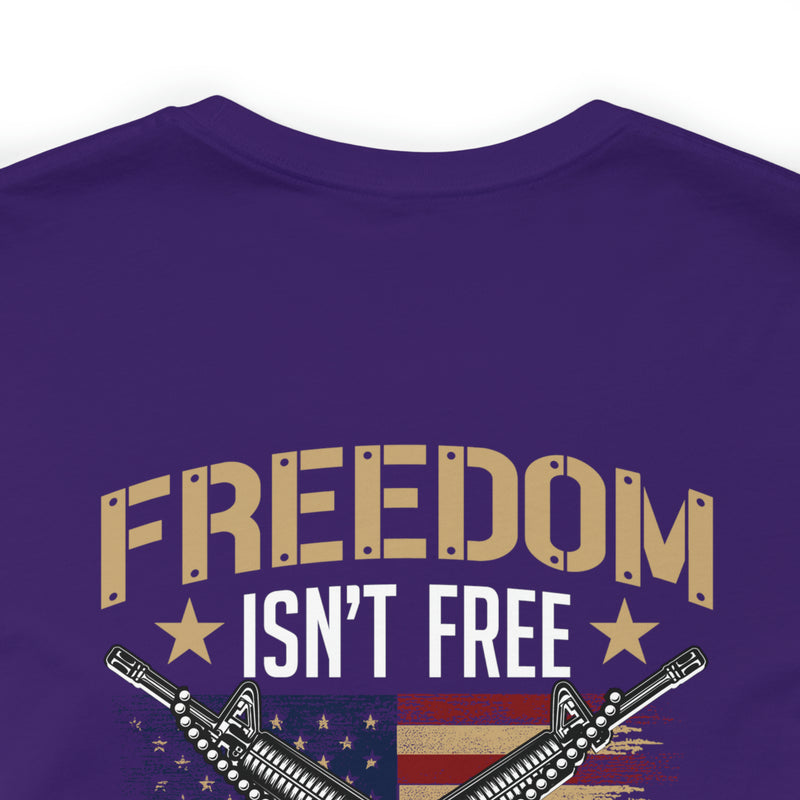 Patriotic Pride: United States Veteran Military Design T-Shirt - 'Freedom Isn't Free, I Paid for It with My Blood, Sweat, and Tears