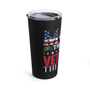 The Heroic Mom: 20oz Black Military Design Tumbler - Saluting the Veteran in Her