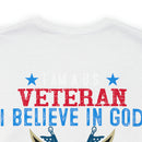 Patriotic Allegiance: Military Design T-Shirt - 'I Am a U.S. Veteran - Believer in God, Family, and Country - Proudly Saluting My Flag'