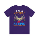 Veteran Themed T-Shirt with 'I Can Fix Stupid' Humorous Military Design