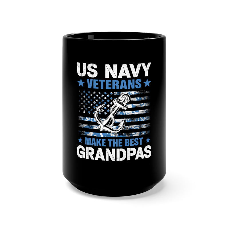 The Best Grandpas: US Navy Veterans - Military Design Black Mug, 15oz