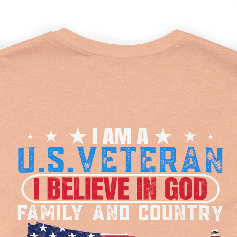 U.S. Veteran Pride T-Shirt: 'God, Family, Country' Military Design