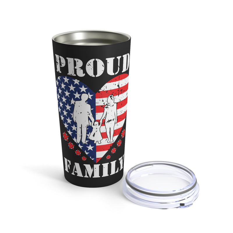Blackout Honor: 20oz Proud Family Military Design Tumbler - Celebrating Our Heroes in Style