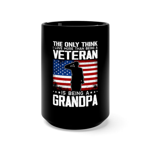 Grandpa and Veteran: 15oz Military Design Black Mug for Double the Love