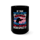 Sacred Respect: 15oz Military Design Black Mug - Honoring Those Who Risked It All