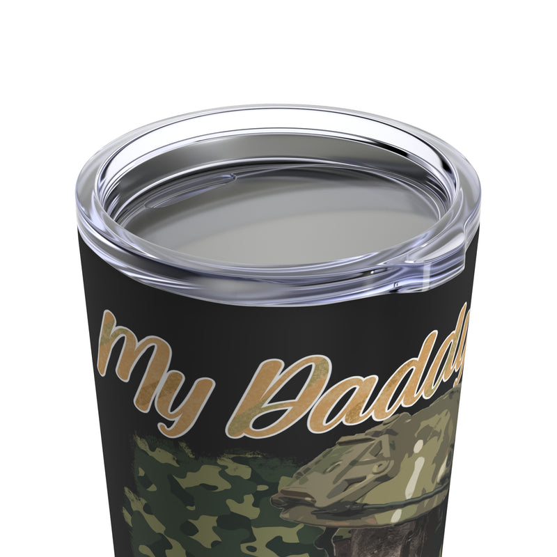 Daddy's Combat Boots: 20oz Military Design Tumbler - Black Background Tribute