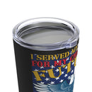 Proud Veteran Grandpa: 20oz Black Military Design Tumbler - 'Serving for Future Generations'