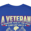 Blank Check for Freedom: Military Design T-Shirt Honoring the Sacrifice of Veterans