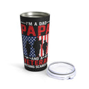 Fearless Warrior: 20oz Military Design Tumbler - Dad, Papa, and Veteran - Unshakable Strength!