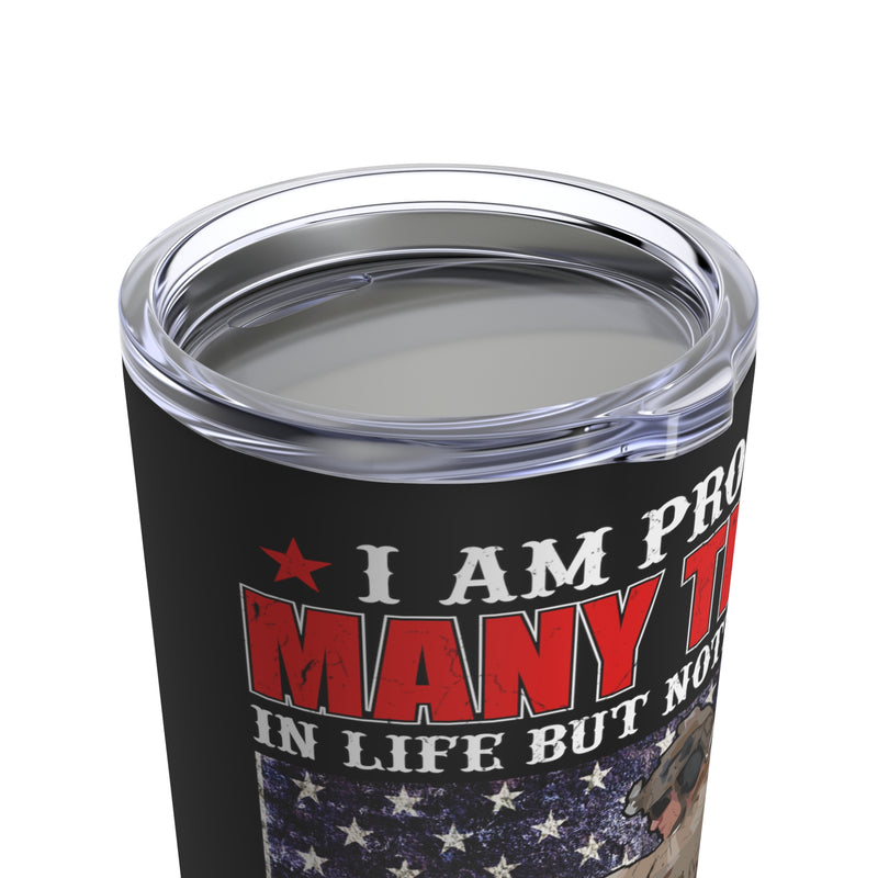 Daughter of a Hero: 20oz Black Military Design Tumbler - 'Proud of My Veteran Heritage'