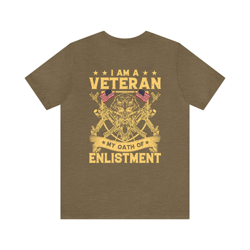 Unisex Military-Styled 'I Am A Veteran: My Oath of Enlistment' Commemorative T-Shirt