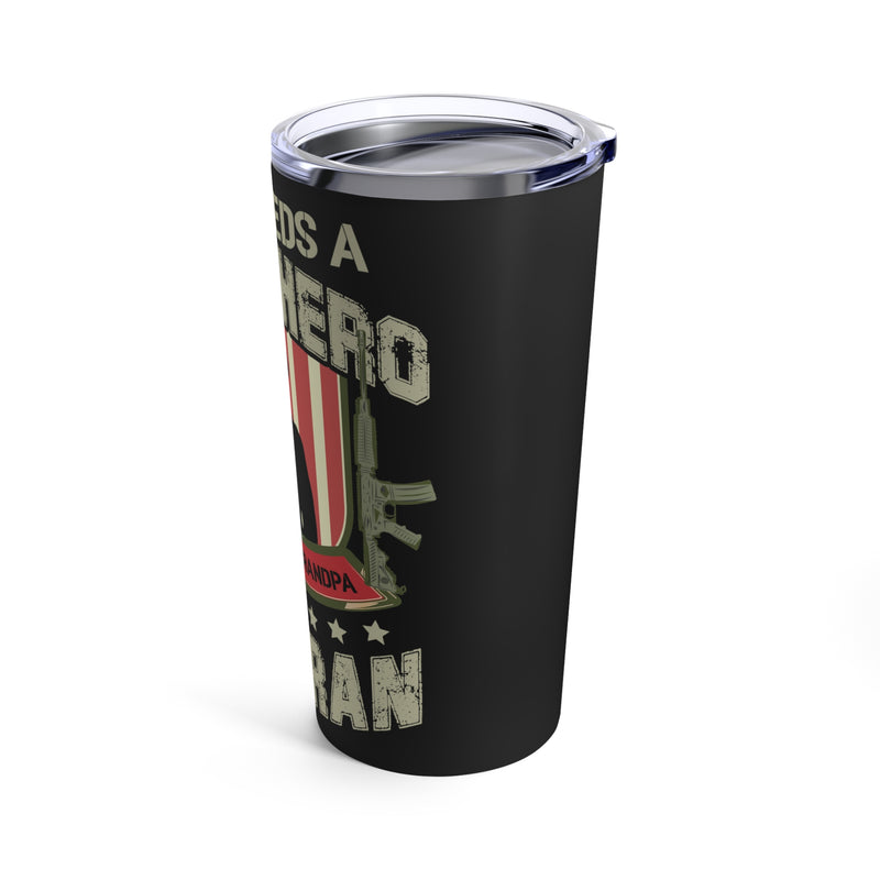 Grandpa: Veteran Hero 20oz Military Design Tumbler - Black Background