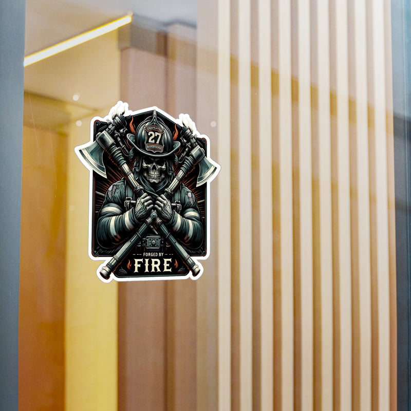 Forged by Fire Fireman Skull Sticker