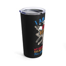 Proud Dad and Veteran: 20oz Black Military Design Tumbler - 'My Oath Has No Expiration Date for Either'