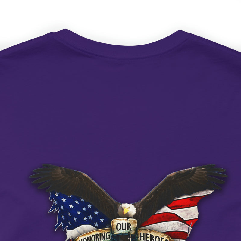 Remembering Their Sacrifice: Military T-Shirt with 'Honor Our Heroes, Remember Their Sacrifice' Design