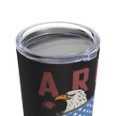 Unbreakable Valor: 20oz Black Military Design Tumbler - Army Veteran, Fearless and Fearless