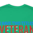 Dual Titles of Strength: Military Design T-Shirt - 'I Have Two Titles - Veteran and Mom, and I Rock Them Both!'